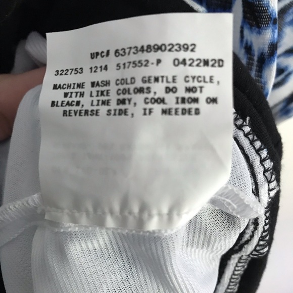 APT 9 Banded Waist Blue Pattern Career Work Top - Picture 6 of 7